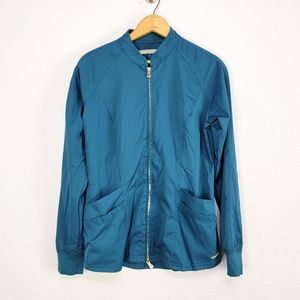 Lauderdale Full Zip Teal Blue Scrub Jacket Size XS